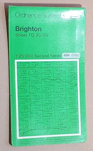 Brighton. 1:25000 Second Series Map Sheet TQ 20/30