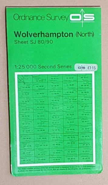 Wolverhampton (North). 1:25000 Second Series Map Sheet SJ 80/90