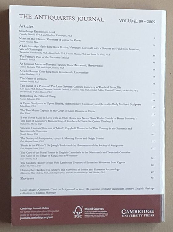 The Antiquaries Journal 2009, Volume 89