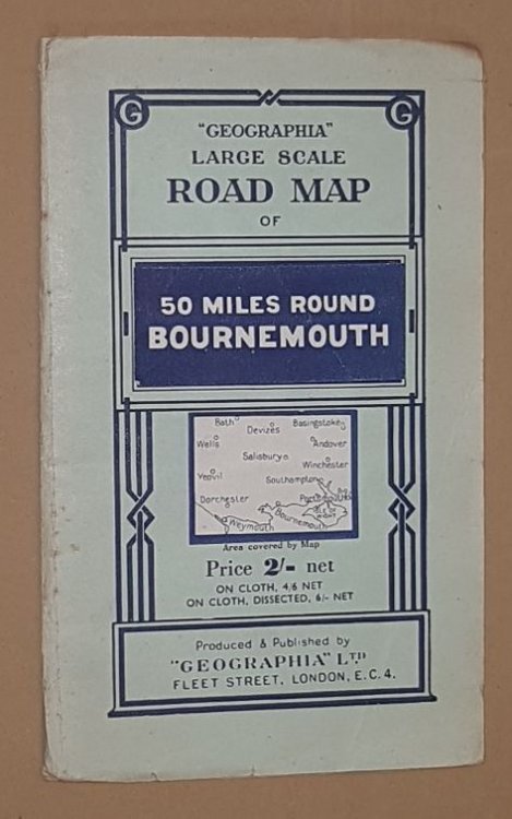 Geographia Large Scale Road Map of 50 Miles Round Bournemouth