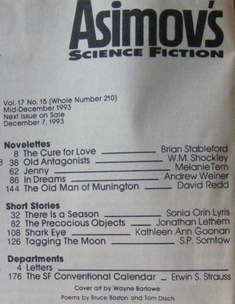 Asimov's Science Fiction Magazine Vol.17 No.15, mid-December 1993