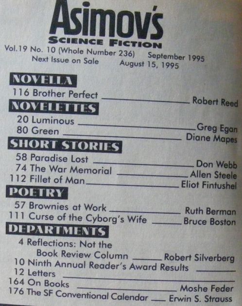 Asimov's Science Fiction Magazine Vol.19 No.10, September 1995