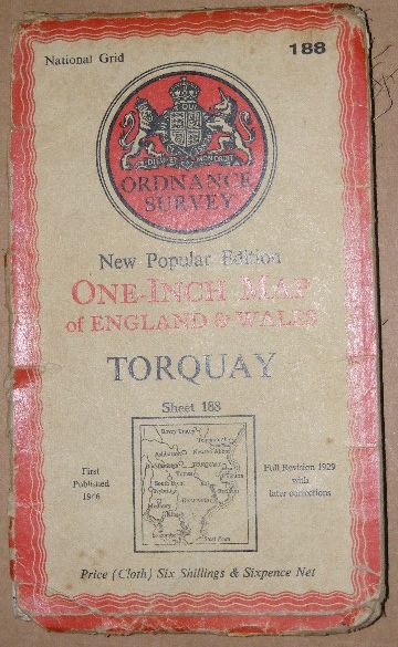 Torquay: Sheet 188 New popular Edition One-inch Map (1:63360) of England & Wales