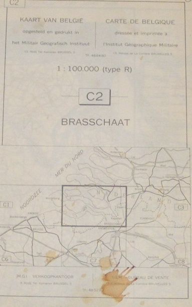 Brasschaat. C2 1:100000 Map. Kaart Van Belgie/Carte De Belgique