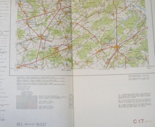 Namur. C17 1:100000 Map. Kaart Van Belgie/Carte De Belgique