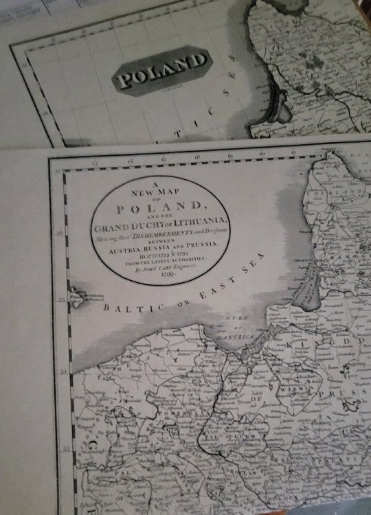 A New Map of Poland, and the Grand Duchy of Lithuania, Showing their Dismemberments and Divisions Between Austria, Russia and Prussia, in 1772, 1793 & 1795