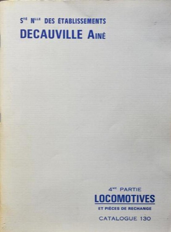Decauville Catalogue 130 : Locomotives et pieces de Rechange