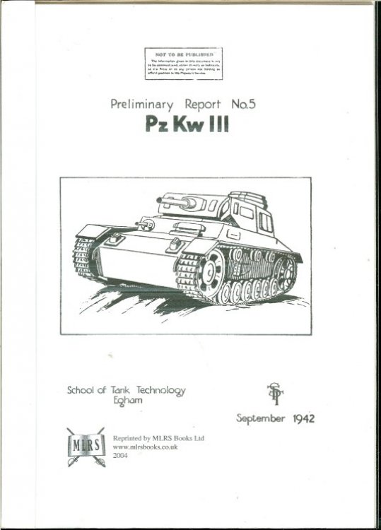 PZKW III: PRELIMINARY REPORT NO.5