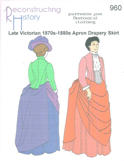 RH960: LATE VICTORIAN 1870S-1880S APRON DRAPERY SKIRT