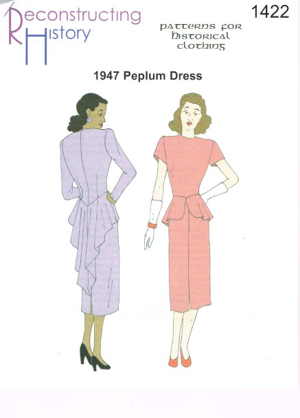 RH1422: LADIES' PEPLUM DRESS CIRCA 1946