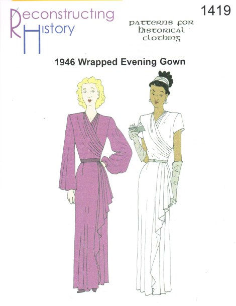 RH1419: LADIES' WRAPPED EVENING GOWN CIRCA 1946