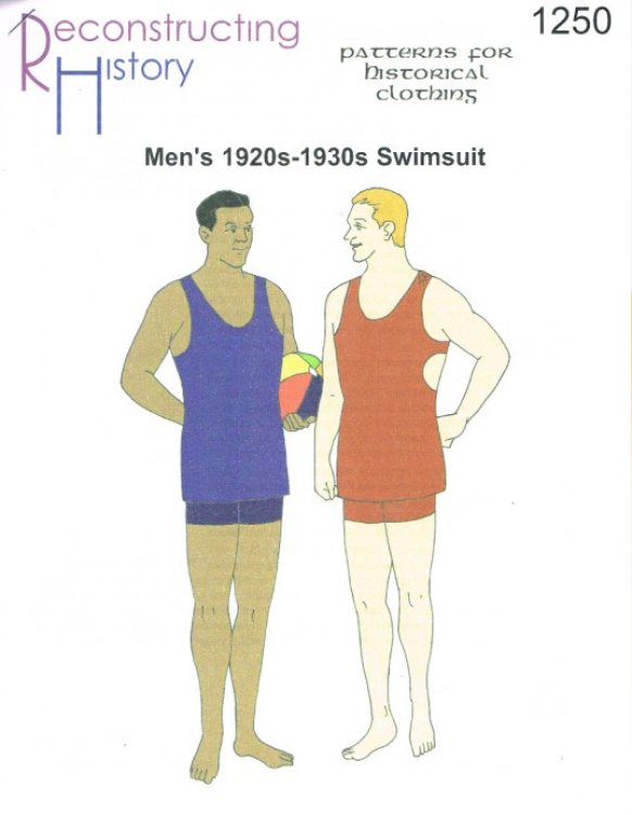 RH1250: MEN'S 1920S - 1930S KNITTED SWIMSUIT WITH TRUNKS