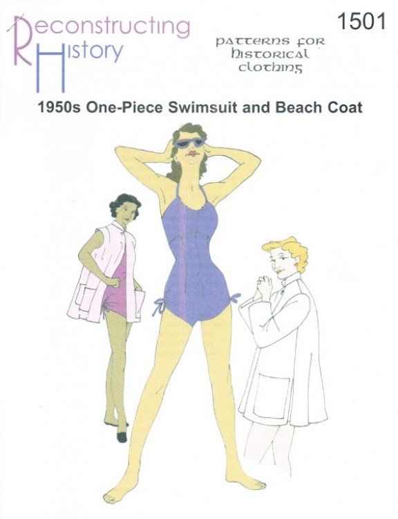 RH1501: LADIES' MID-1950S ONE-PIECE SWIMSUIT AND BEACH COAT