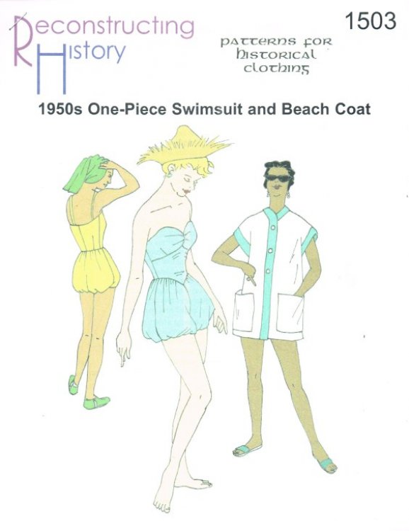 RH1503: LADIES' MID-1950S ONE-PIECE SWIMSUIT AND BEACH COAT