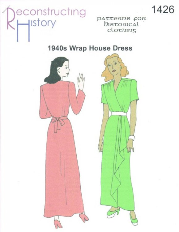 RH1426: 1944 WRAP HOUSE DRESS