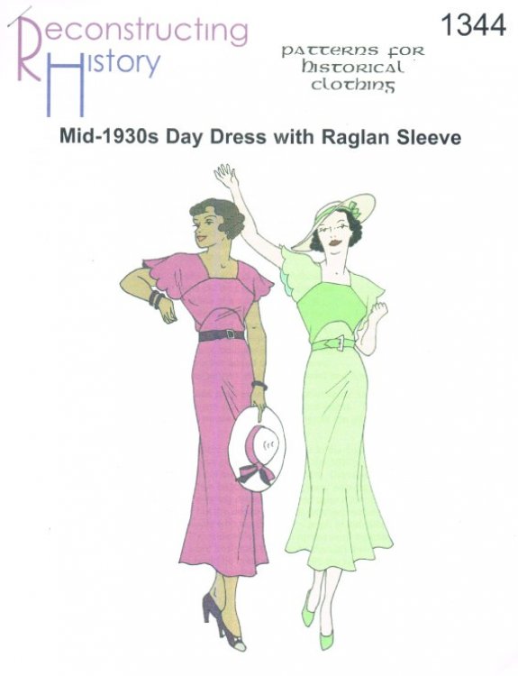 RH1344: MID-1930S DAY DRESS WITH RAGLAN SLEEVES