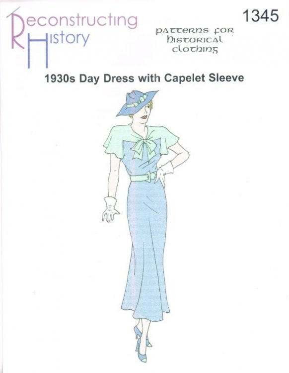 RH1345: MID-1930S DAY DRESS WITH CAPELET SLEEVES
