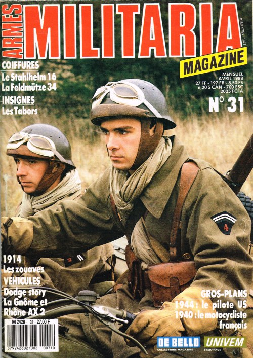 ARMES MILITARIA MAGAZINE NO. 31 (FRENCH TEXT)