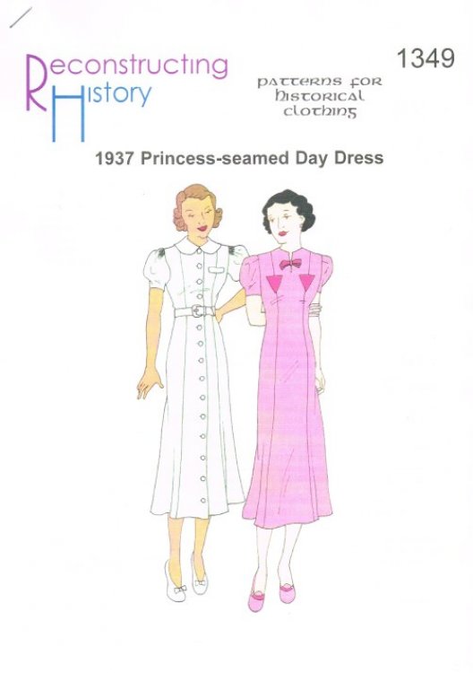 RH1349: 1937 PRINCESS-SEAMED DAY DRESS