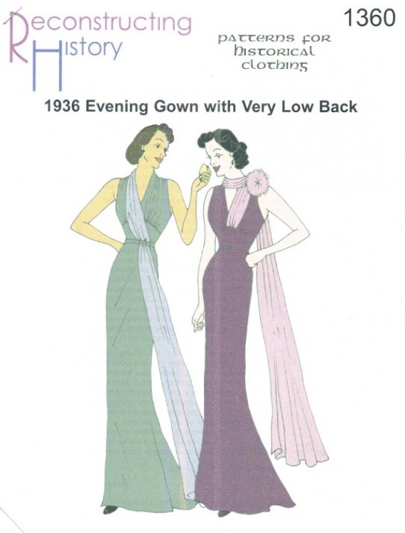 RH1360: 1936 EVENING GOWN WITH VERY LOW BACK