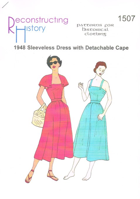 RH1507: 1948 SLEEVELESS DRESS WITH DETACHABLE CAPE