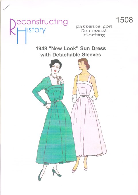 RH1508: 1948 'NEW LOOK' SUN DRESS WITH DETACHABLE SLEEVES