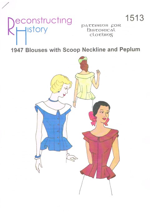 RH1513: 1947 BLOUSES WITH SCOOP NECKLINE AND PEPLUM