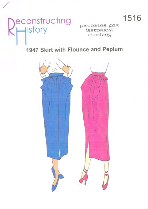 RH1516: 1947 SKIRT WITH FLOUNCE AND PEPLUM