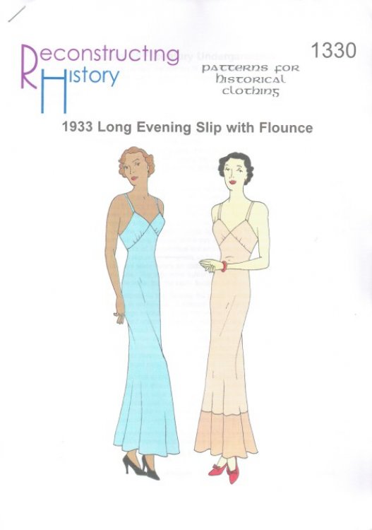 RH1330: LADIES' LONG EVENING SLIP WITH FLOUNCE, CIRCA 1933