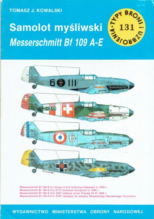 SAMOLOT MYSLIWSKI MESSERSCHMITT BF 109 A-E (POLISH TEXT)
