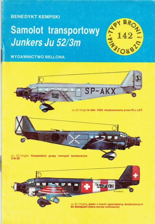 SAMOLOT TRANSPORTOWY JUNKERS JU 52/3M (POLISH TEXT)