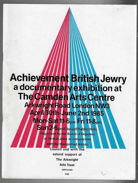 Achievement British Jewry Catalogue of the Exhibition for the 225th Anniversary of the Board of Deputies of British Jews