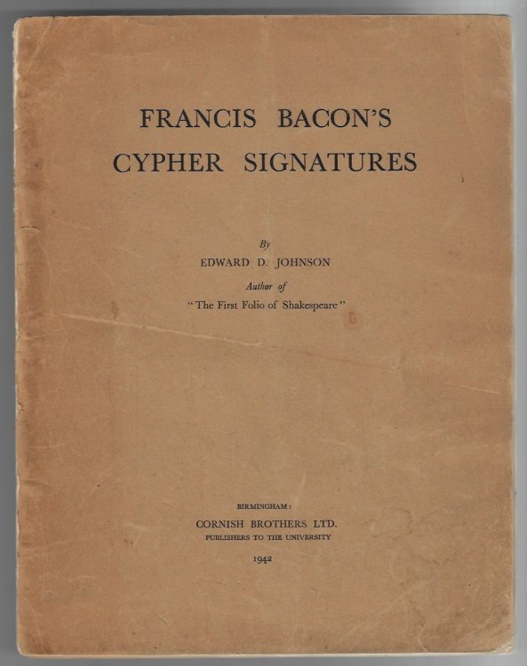 Francis Bacon's Cypher Signatures