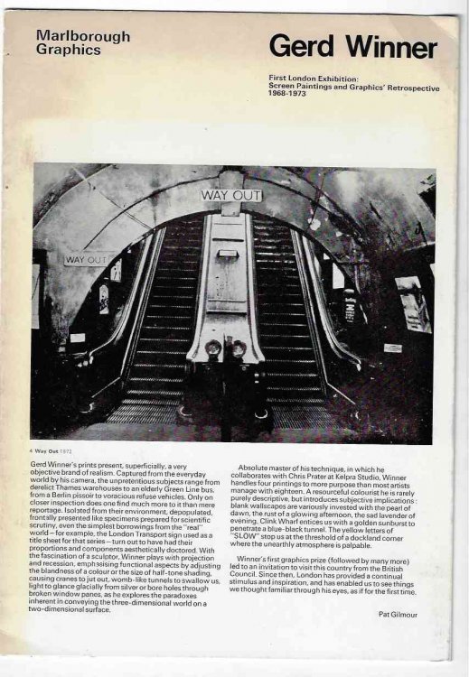 Gerd Winner First London Exhibition: Screen Paintings and Graphics Retrospective 1968 - 1973