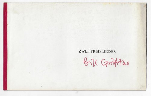 Zwei Preislieder [signed copy]