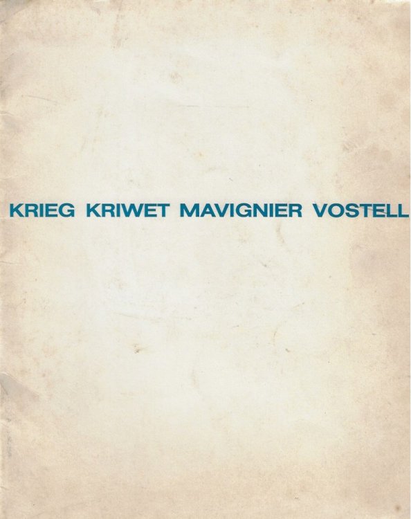 Dieter Krieg, Ferdinand Kriwet, Almir Mavignier, Wolf Vostell Kunst-und Museumsverein Wuppertal 24.2. - 31.3.1968