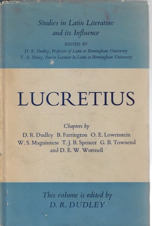 Lucretius Studies in Latin Literature and its Influence