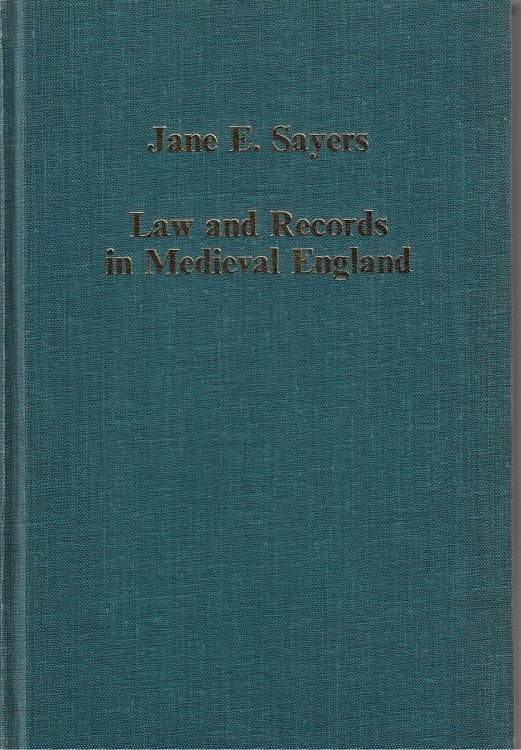 Law and Records in Mediaeval England Studies on the Mediaeval Papacy: CS278