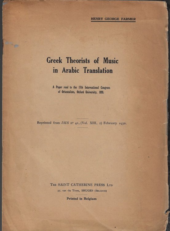 Greek Theorists of Music in Arabic Translation