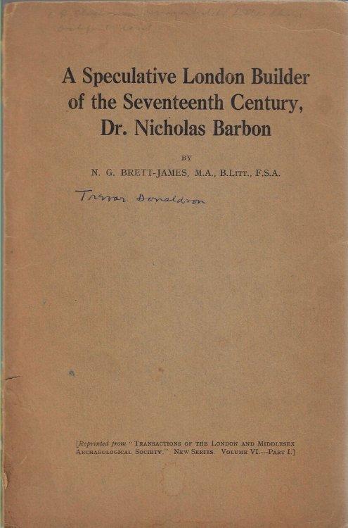 A Speculative London Builder of the Seventeenth Century, Dr. Nicholas Barbon