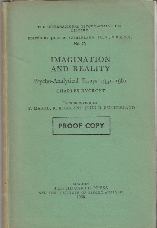 Imagination and Reality: Psycho-Analytical Essays,1951-1961