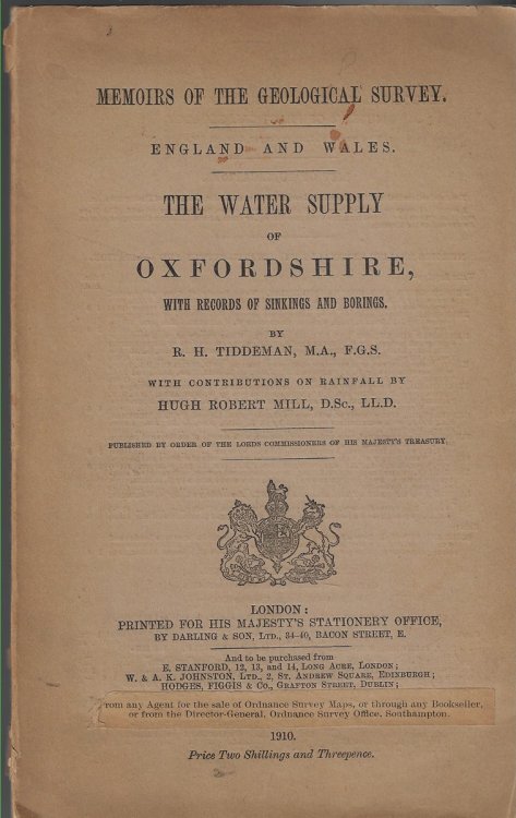 The Water Supply of Oxfordshire, with Record of Sinkings and Borings
