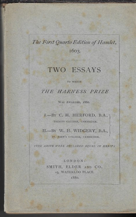 Two Essays to which the Harness Prize was Awarded, 1880