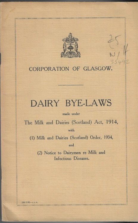 Dairy Bye-Laws made under The Milk and Dairies (Scotland) Act, 1914