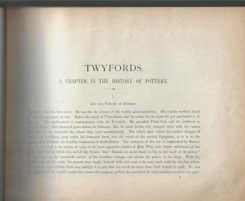 Twyfords A Chapter in the History of Pottery