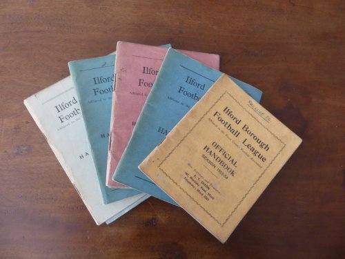 Ilford Borough Football League Official Handbook 5 VOLUMES 1953-58