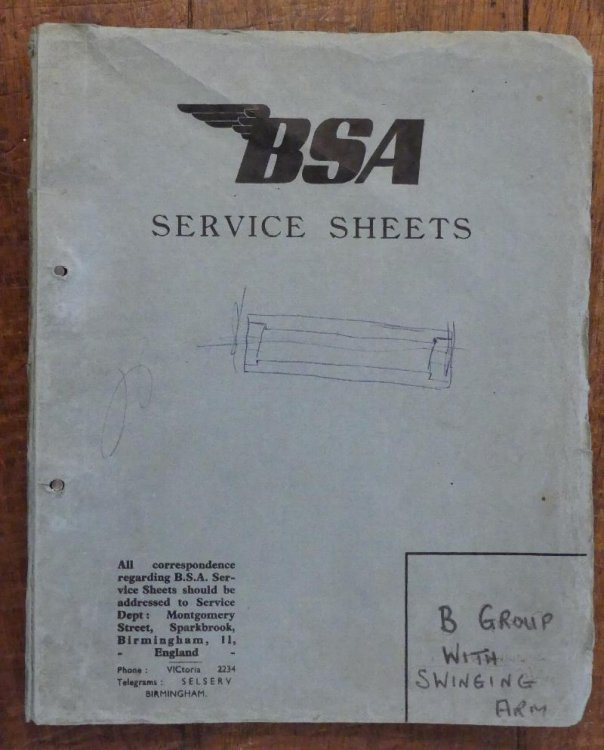 BSA Service Sheets Nos 301-302B, 212A, 212D &E, 303-305, 308, 310-313, 603, 605, 612, 705-710,713, 802, 804A-809.