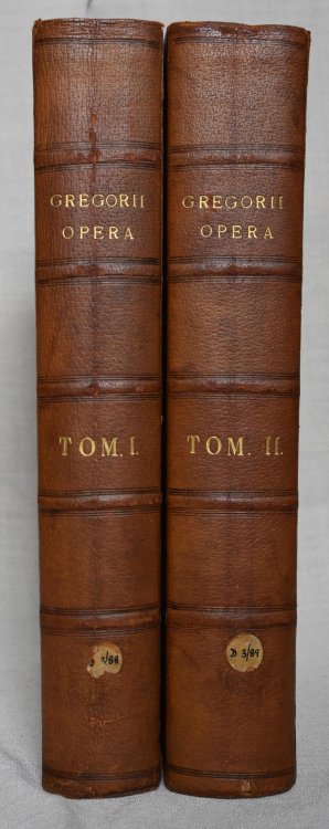 Opera Omnia, Qu Extant Vel ejus Nomine Circumferuntur, Ad Mss. Codices Gallicanos, Vaticanos, Germanicos, Anglicos, nec non ad antiquiores Editiones astigata; multis aucta, &c. &c. Oper & studio Monachorum. TWO VOLUMES
