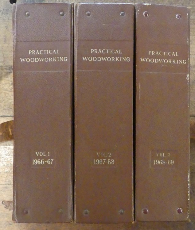 Practical Woodworking Vol. 1 No.1., March 1966 Through to Vol.3 No. 12, February 1969. (Bound as 3 Volumes in Publisher binders)