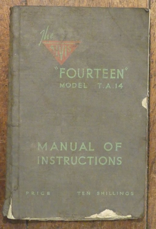 The Alvis Fourteen Model T.A. 14 Manual Of Instructions